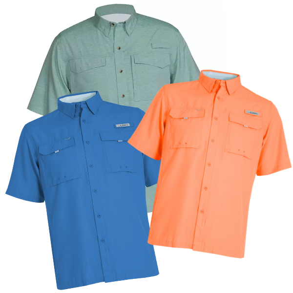 CAMISA HABIT S/S MARLIN, PEPPER GREEN, PEACH  TS10024